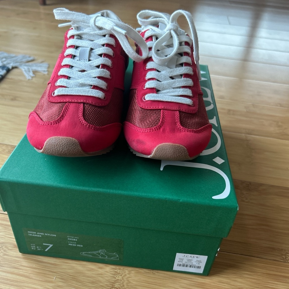J. Crew Red Sneakers Trainers - Picture 6 of 7